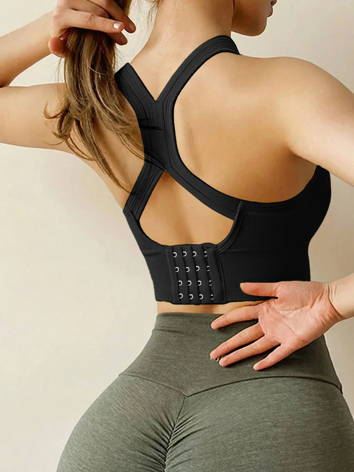 Yoga Sports Bra Wireless Gym Tops Underwear Cross Top Sports Tank Push Up Bras Hockproof Running Lingerie