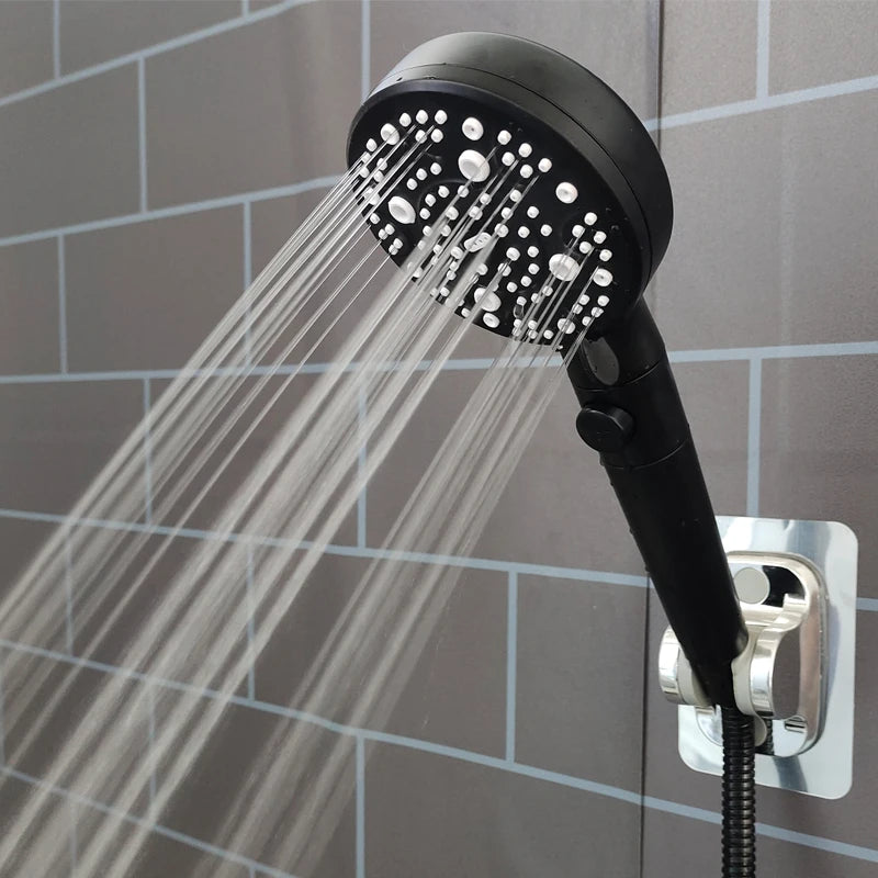 Filter 9 Modes Adjustable Shower High Pressure Shower Head with Hose Water Saving One-Key Stop Spray Nozzle Bathroom Accessories