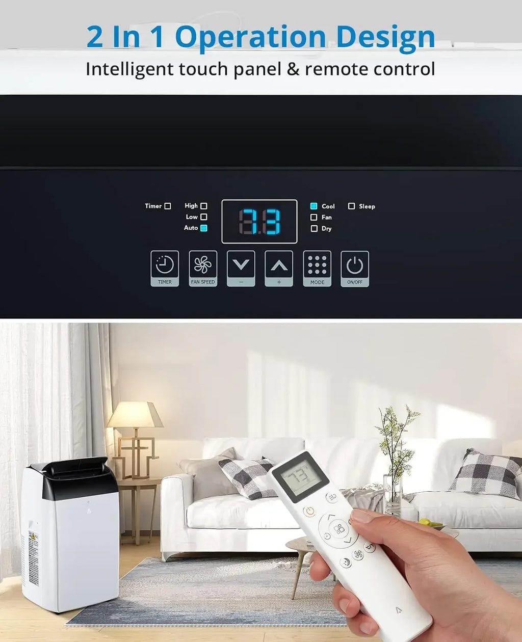 14000 BTU Portable Air Conditioner for 3-in-1 Free Standing Cooling AC Unit with Fan Dehumidifier Remote Control and Sleep