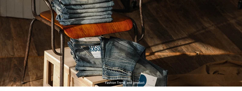 Streetwear Fashion Men Jeans Retro Light Blue Elastic Slim Fit Ripped Jeans Men Embroidery Designer Vintage Casual Denim Pants