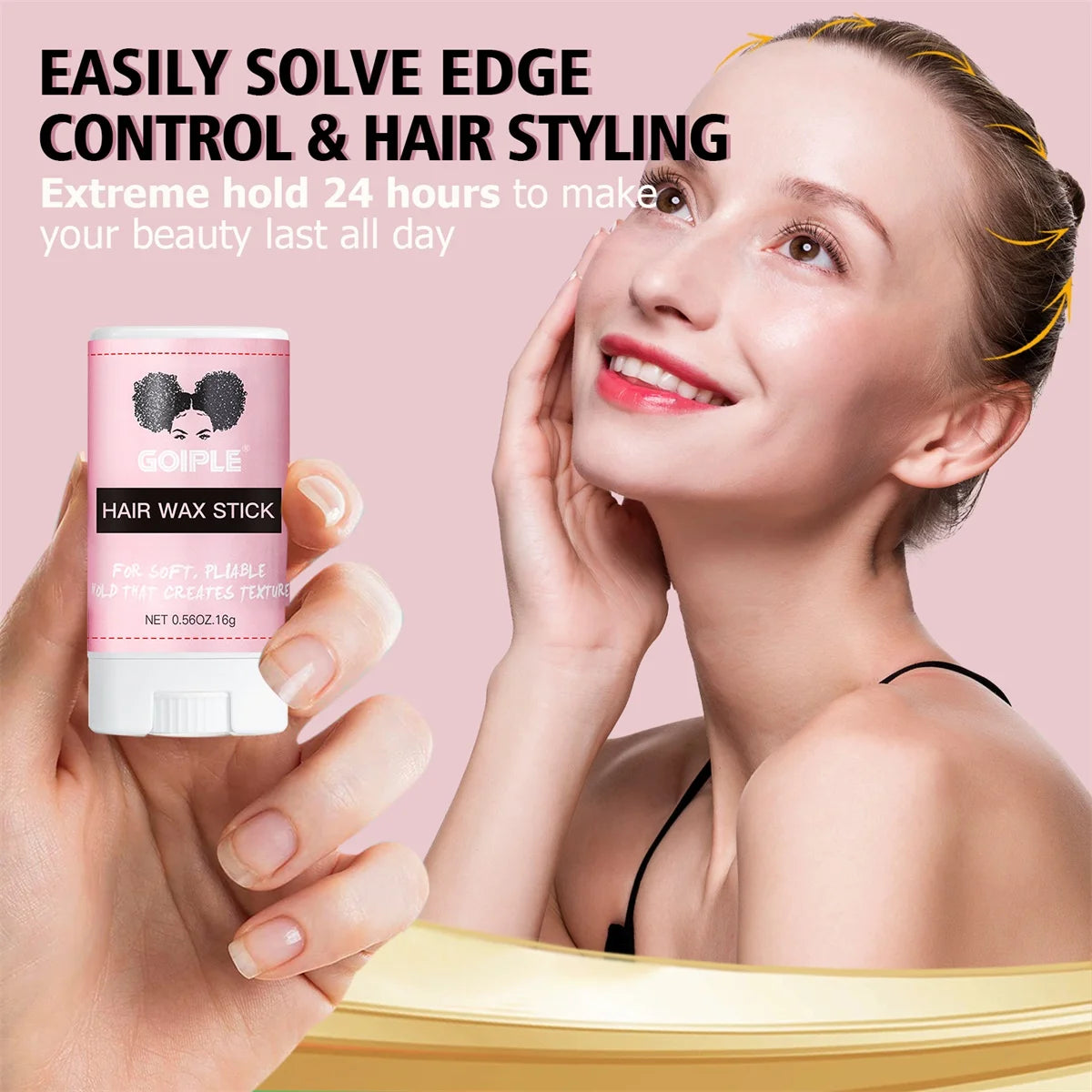 Goiple Edge Control Wax 1.05oz and Hair Wax Stick 0.56oz for Women Strong Hold Non-greasy Bundle with 3comb Adjustable Headband