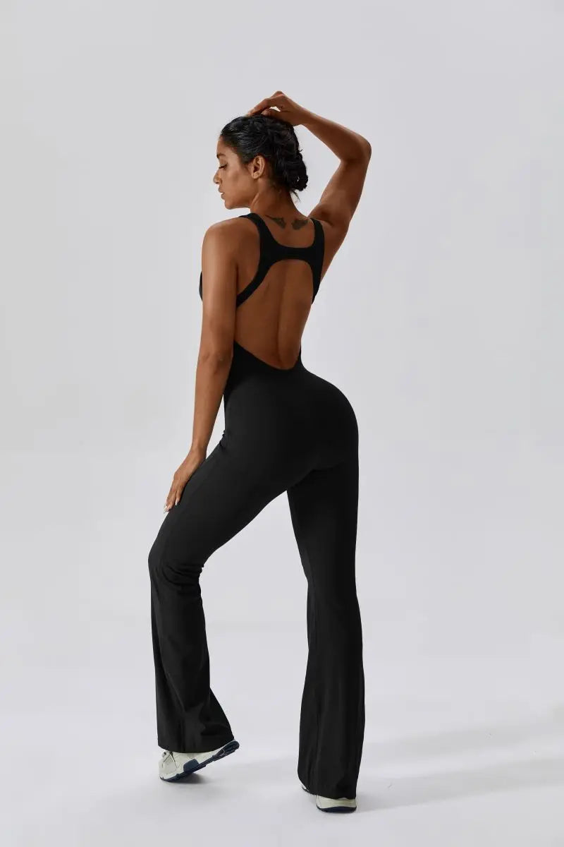 Summer Sport Yoga Jumpsuit Dance Traning Bell Bottoms One-Piece Clothes for Women  Sport Set Women Workout Clothes for Women
