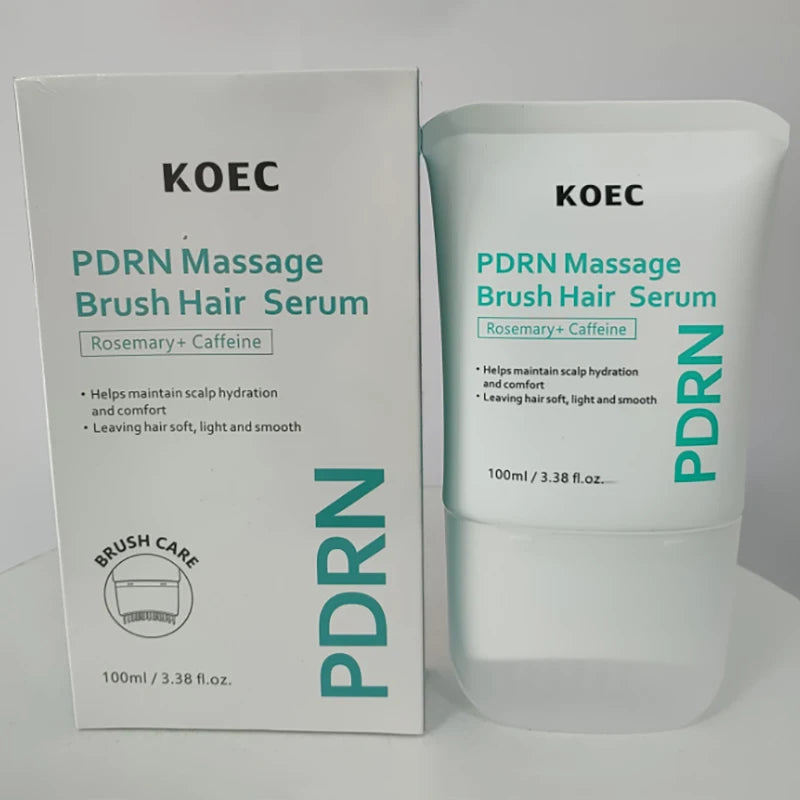 PDRN Rosemary Caffeine Massage Brush Hair Serum,Hair Nourishing Strengthening Essence,Improve Scalp Environment,Scalp Massager