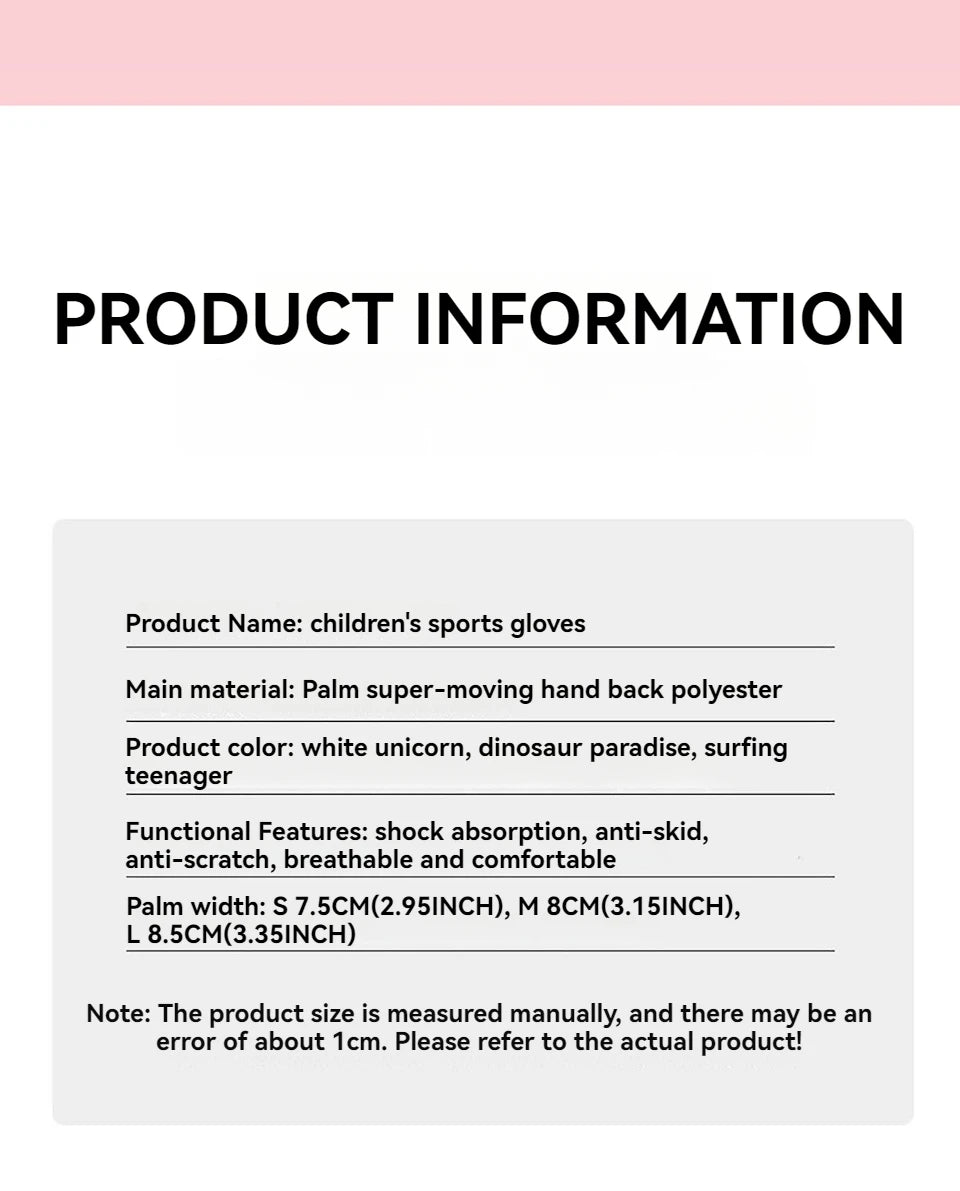 KoKossi Children's Sports Riding Gloves Half Finger Breathable Sweat Absorbing Anti Slip Boy Girl Training Exercise Protection