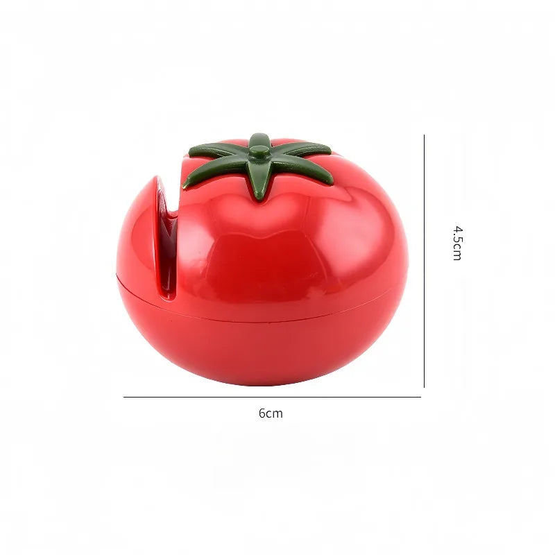1pc Cartoon Tomato Shape Mini Knife Sharpener Portable Knife Sharpener Whetstone Scissors Kitchen Gadgets Kitchen Tools