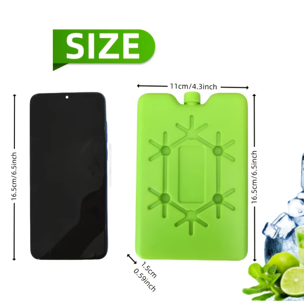 Reusable Ice Packs in Green And Blue, Ultra-Thin And Durable, Perfect for Lunch Boxes, Coolers, Picnics, And Outdoor Adventures