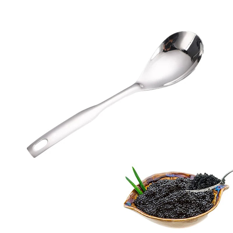 Kitchen Stainless Steel Spoon With Holes Cuisine Caviar Builder Roe Sauce Strainer Spoon Durable Kitchen Cooking Gadgets