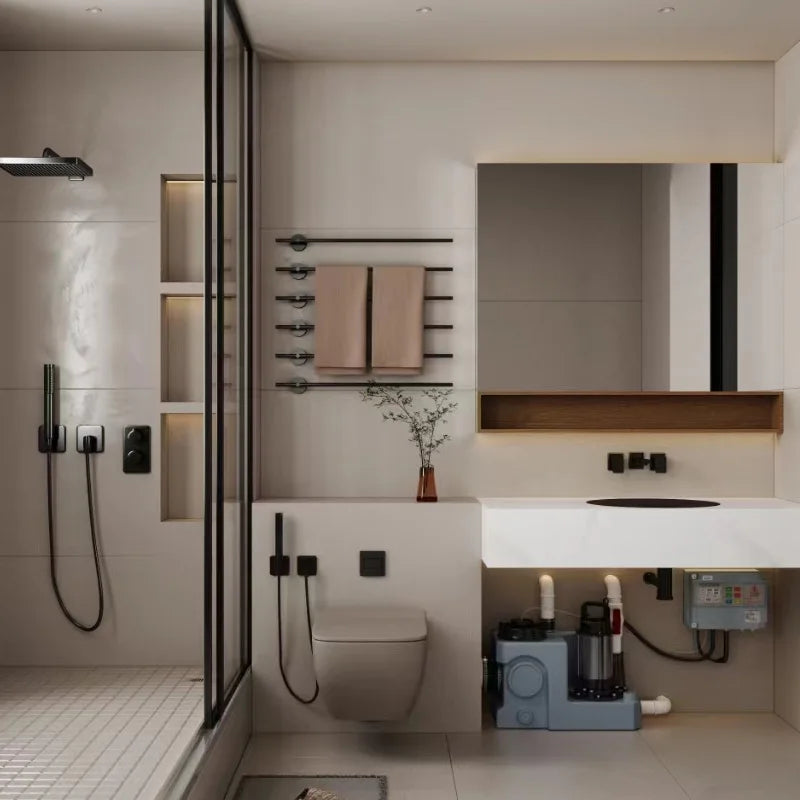 Basement sewage lifting pump station integrated automatic toilet kitchen sewage pump