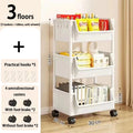Kitchen Organizer Storage Rack Mobile Snack Toy Trolley Desk Side Book Shelf Rack Wheels