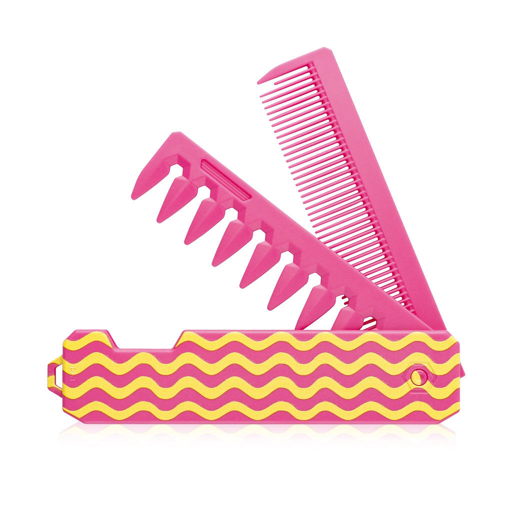 New 1/2/3 in 1 Pocket Folding Combs Plastic Wide Tooth Oil Head Comb Beard Combing Barber Clipper Comb Salon Hair Styling Tools