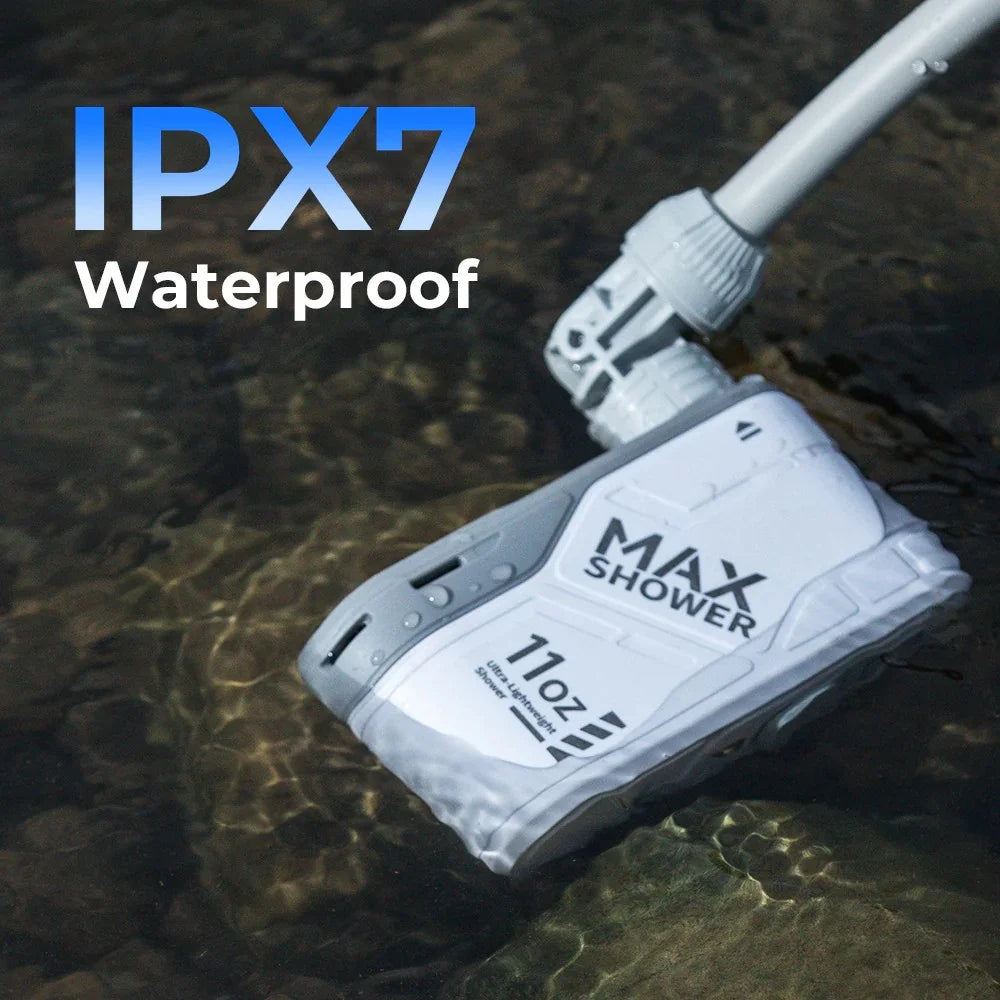 FLEXTAIL MAX SHOWER Ultralight Rechargeable Outdoor Shower Pump, Portable Camping Travel Shower with USB-C Water Pump for Hiking