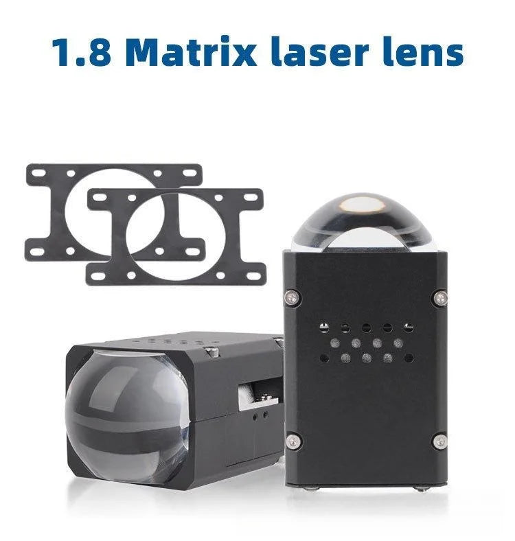 1.8 Inch Bi LED Projector Headlight with Halo Laser Lens High Power Dual Lamp Cup Dual Beam Retrofit Matrix Car LED Bulb Upgrade