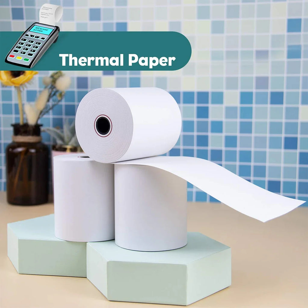 3 1/8 x 50 Thermal Paper (80mm x 50m) for Square POS System, Register Thermal Receipt Paper Rolls for TM-T88III,TM-T88IV,TM-T88V