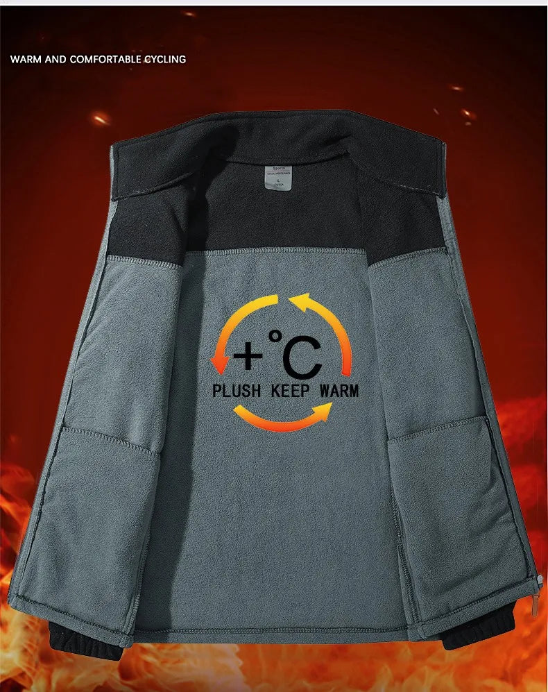Winter Fleece Jacket Men Warm Full Zipper Jackets Couple Fleece Hiking Coat Outdoor Tactical Windproof Mens Jacket Plus Size 9XL