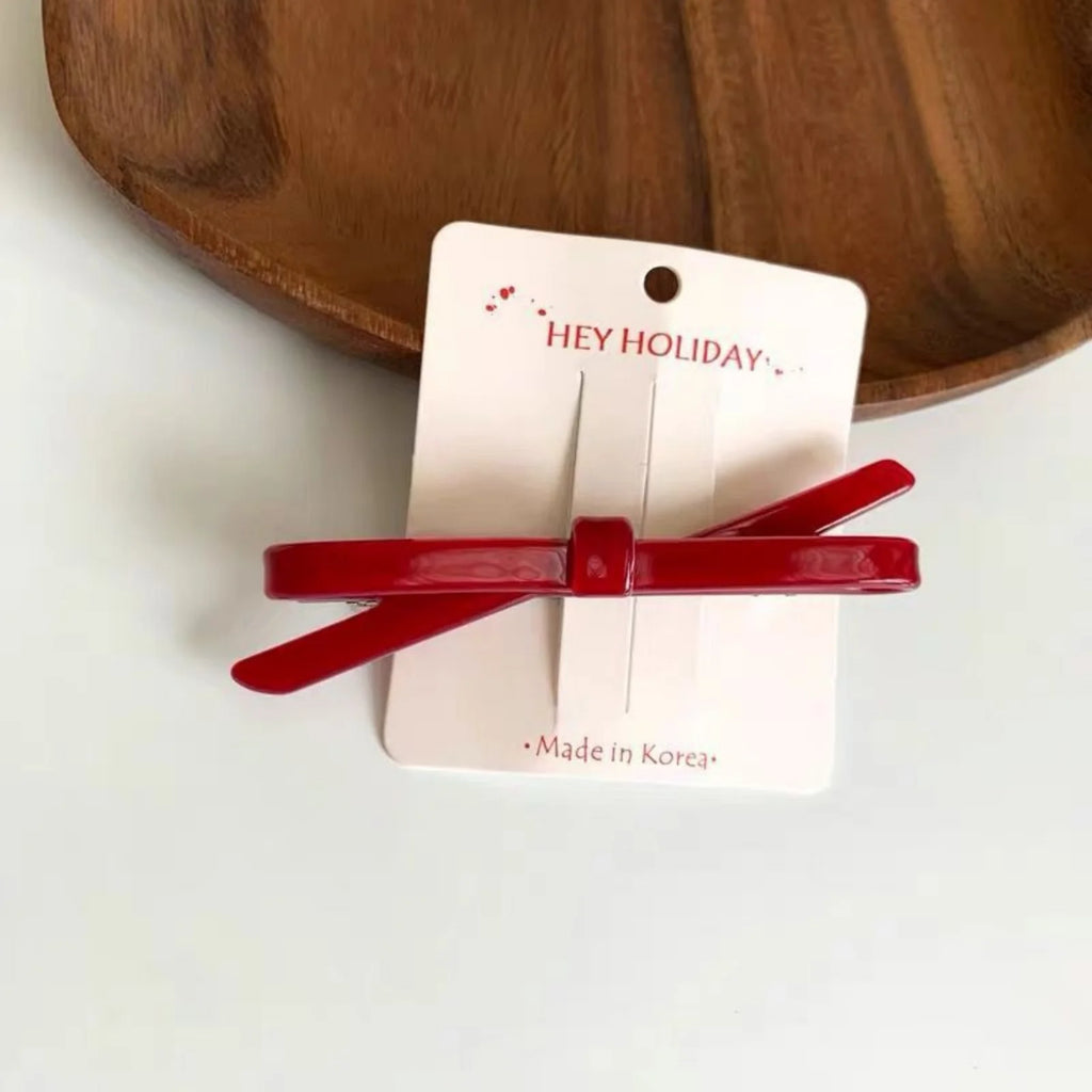 Korean Hairpin Headdress Clip Side Girl's Word Clip Female Online Influencer Bow Back Head Bangs Top Clip Headdress Hair Pins
