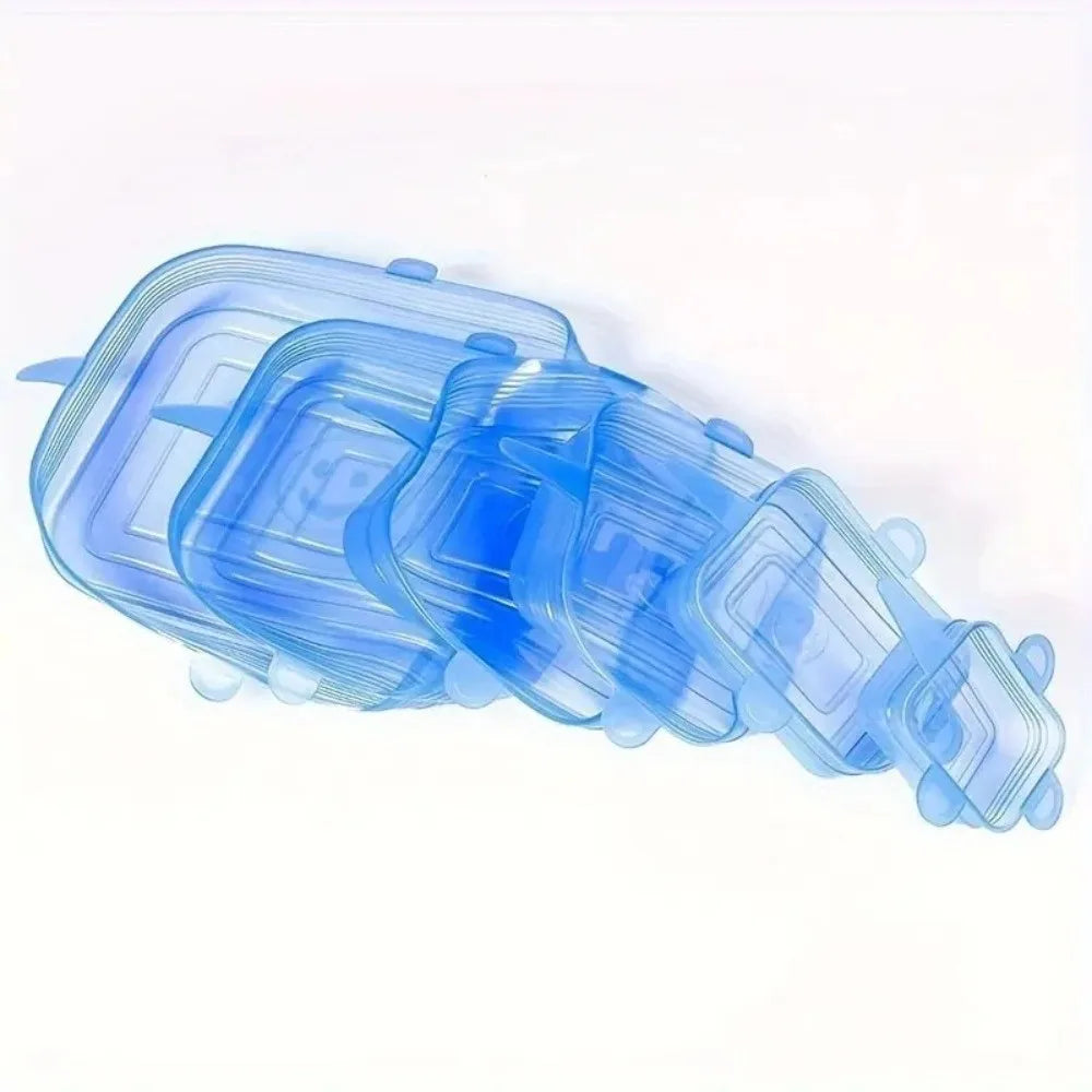 6PCS Food Reusable Fresh-keeping Cover Kitchen Gadgets Non-slip Bowl Cap Stretch Silicone Lids