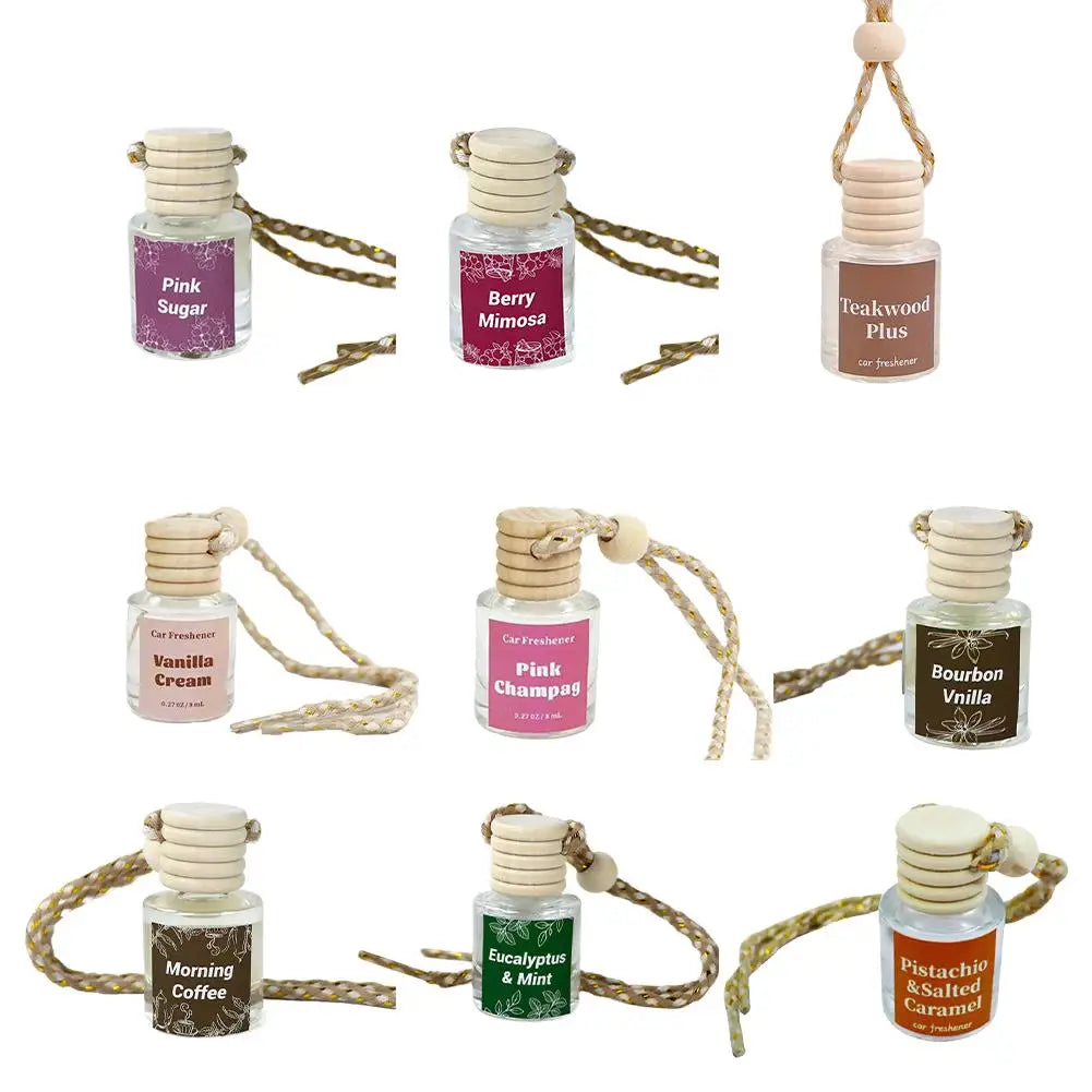 Car Hanging Perfumes Pendant Portable Hanging Aromas Men Present Women Hanging Air Freshener Bottle Car Glass Diffuser Frag J3C4