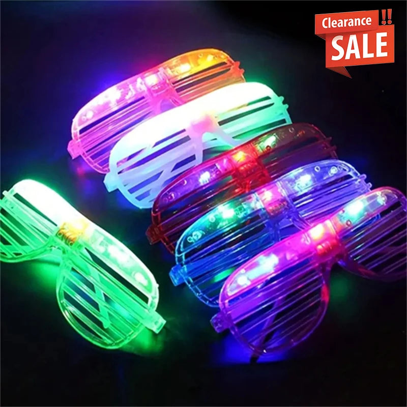 5Pc LED Luminous Blinds Glasses Adult Children Role Playing Props Halloween Party Wedding Bachelorette Party Bar Gift Decoration