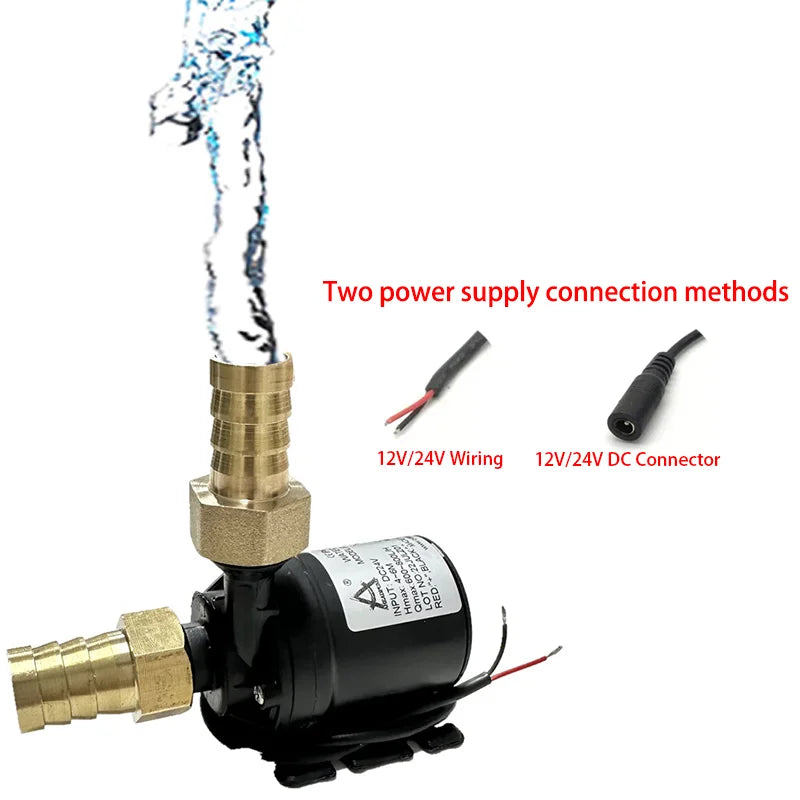 12v Super Quiet Brushless Pump 24V 800L/H Brass Joint Underwater Fish Tank Circulating Pump Waterproof Solar Submersible Pump