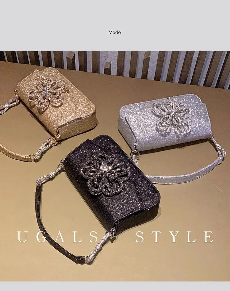 Bling Shiny Clutch Purse For Wedding Party Women Handbag Luxury Glitter Rhinestones Diamond Evening Bag Female Crossbody Bag