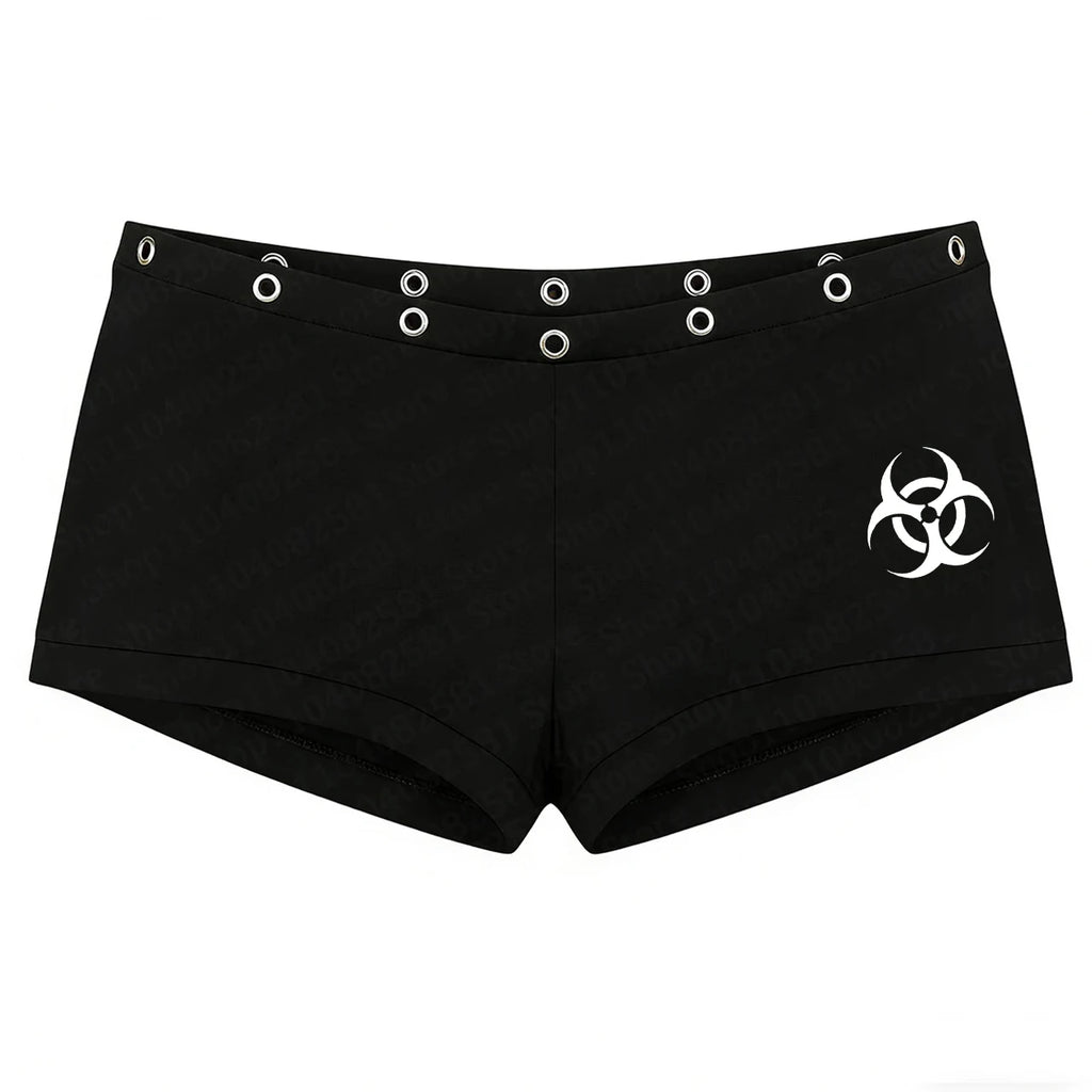 Gothic Style Garbage Rock American Fashion Y2K Shorts with Rivet Design Hip-Hop Chic Print Street Wear Punk Hot Pants Retro