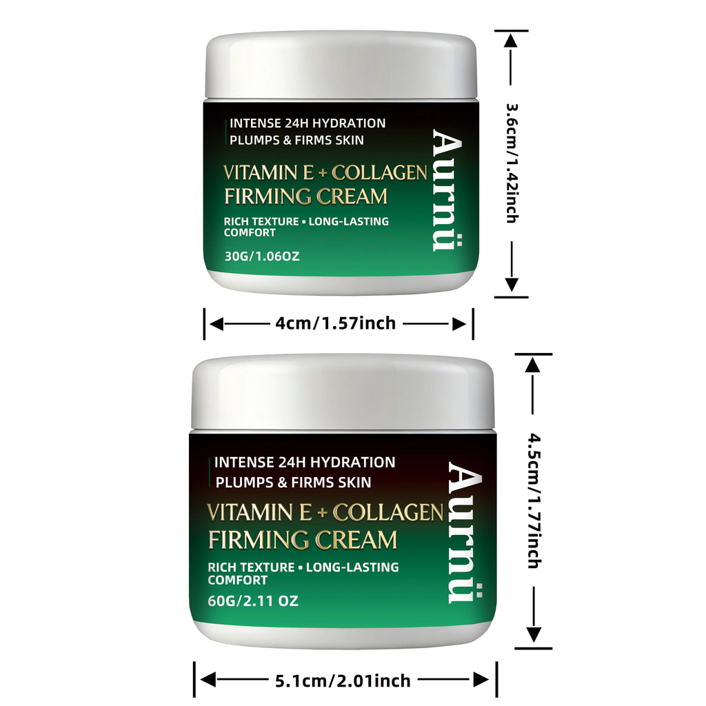 Aurnü VITAMIN E COLLAGEN FIRMING CREAM, Hydrating & tightening formula, long-lasting moisture,  Perfect for morning and evening