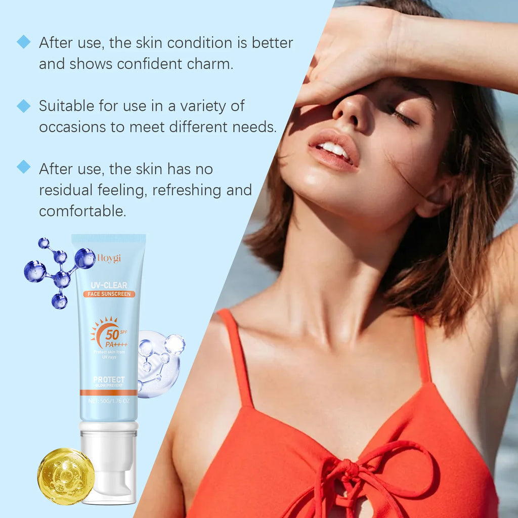 HOYGI Sunscreen Cream SPF 50+ Anti Oxidant Isolation Face Cream UV Blocking Moisturizing Sunblock Facial Body Protective Lotion