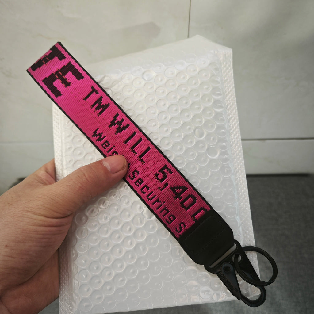 Thick Key Lanyard 2.5cm Wide Webbing Cloth Key Rope Black Pink Man Woman Anti-lost Key Chain for Car Key Can do DIY embroidery