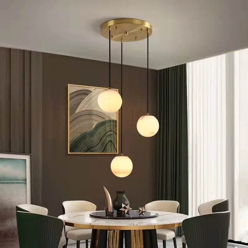 2026 New Modern Staircase Decor Lighting Luxury Marble Chandeliers Duplex Villa Loft Dining Room Hall Living Room Pendant Lights
