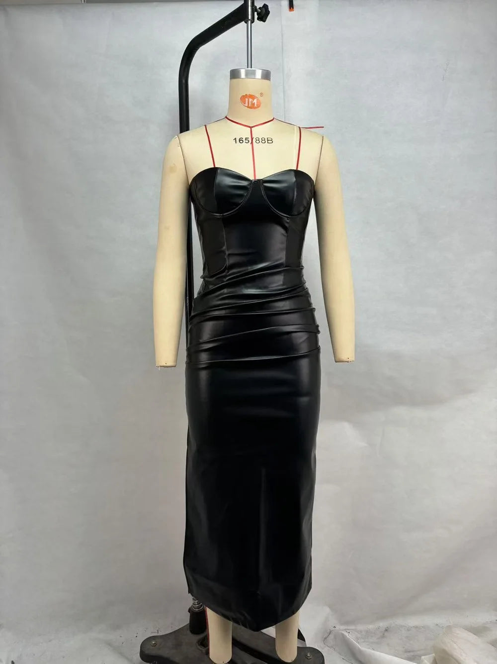 Luxury Leather Strapless Short Dress Women's Sexy Party Curvy Mini Dresses Evening Corset Red Brown Cocktail Autumn Fall 2026