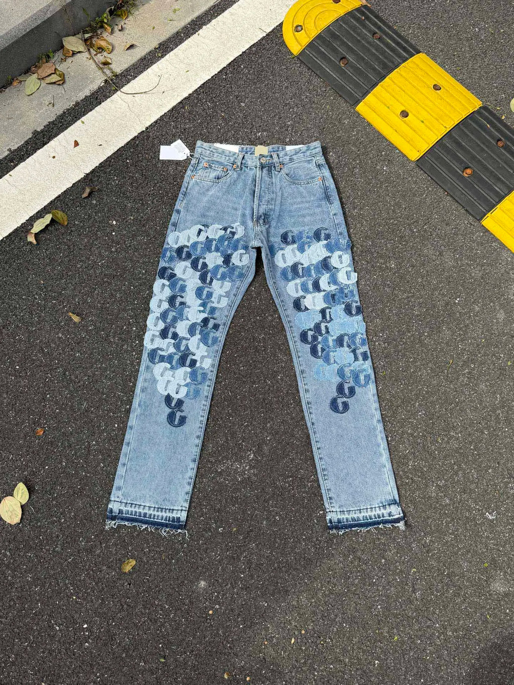 2025 Top Quality GPT Retro Distressed Soiled Ink-splashed Flared Jeans Men Casual Staight Washed Jeans Denim Pants Trousers