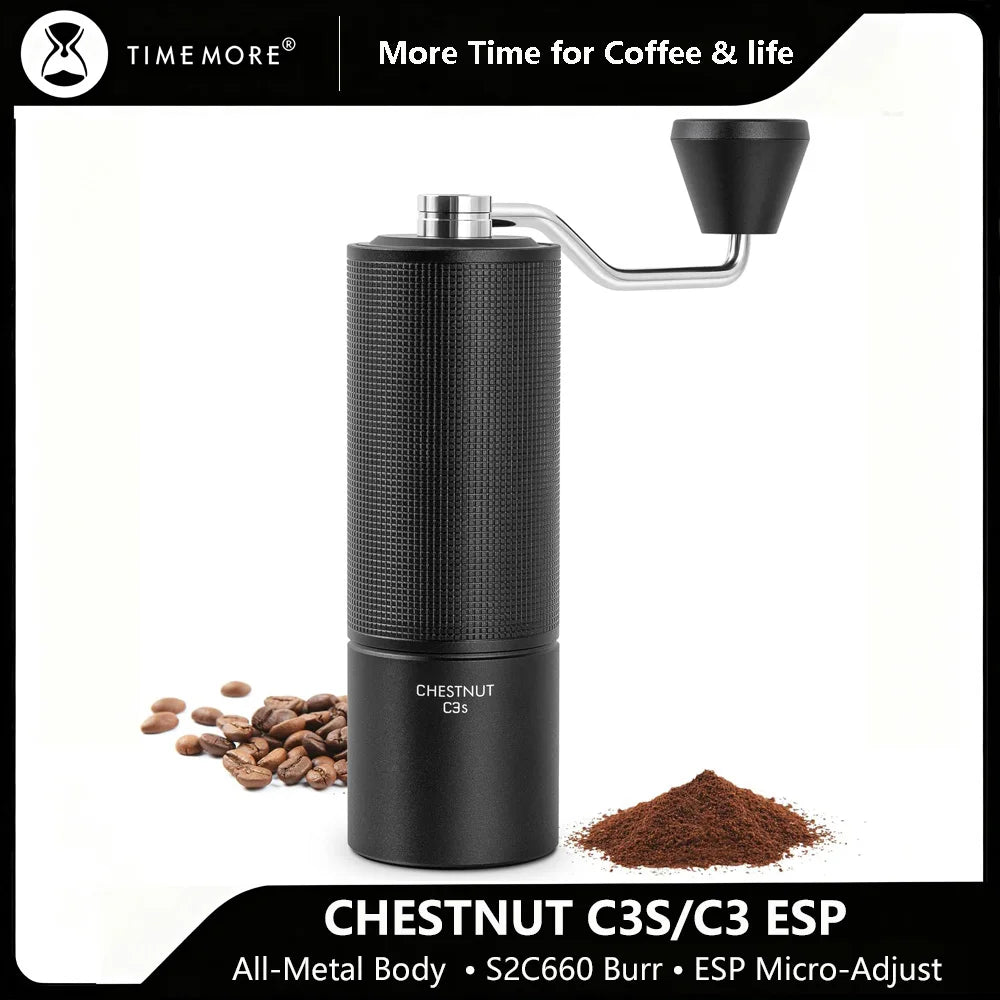 TIMEMORE C3S/C3 ESP Manual Coffee Grinder All-Metal Body with S2C Conical Burr for Espresso/French Press Portable Hand Grinder