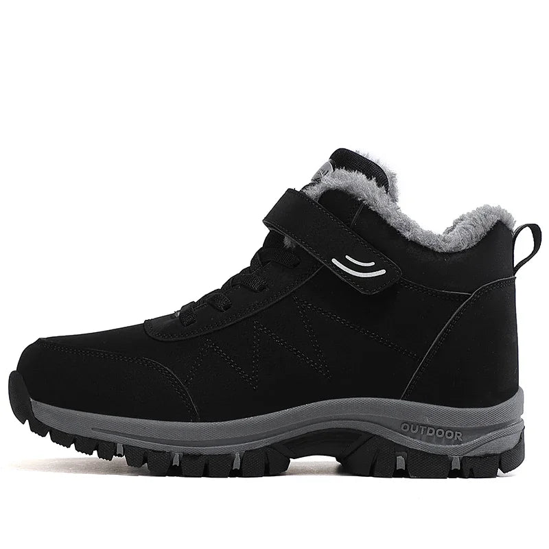 Men's Warm Snow Shoes Outdoor Leather Thick Plush Winter Man Casual Sneakers Original Waterproof Trend Sports
