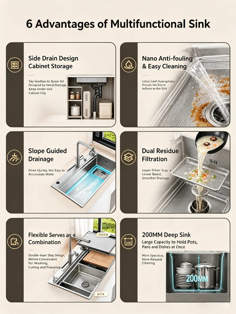 316L Stainless Steel Kitchen Sink Undermount Sinks Antiscratch Rice Granule Embossing Large Single Slot Dish Wash Basin