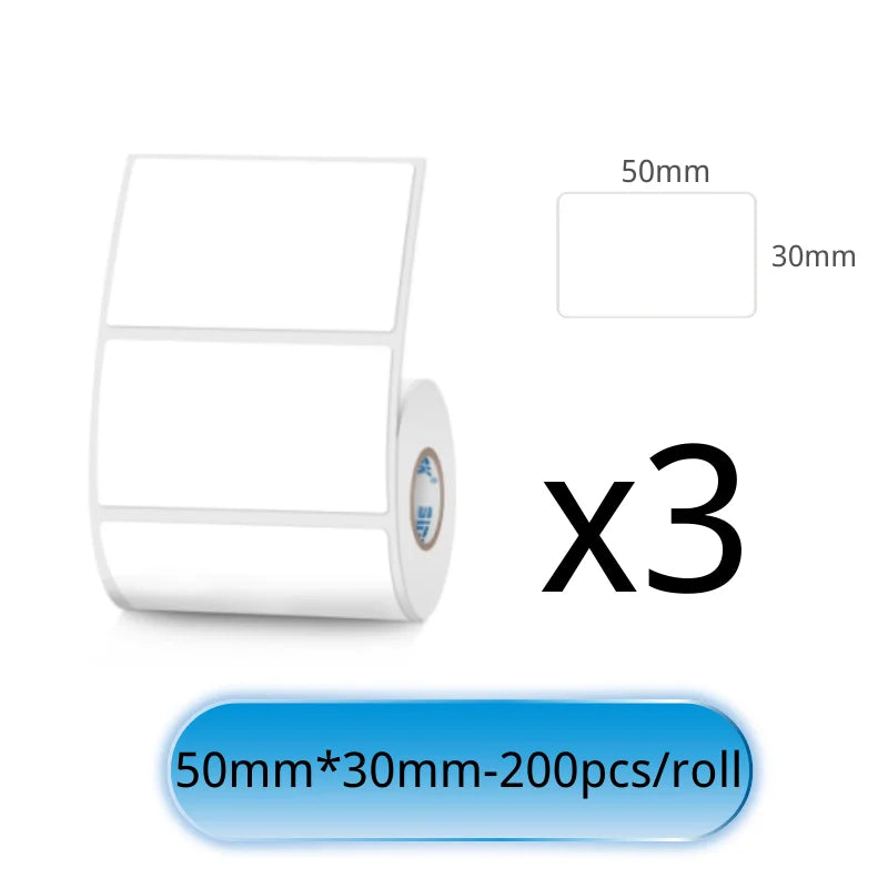 SINMARK White Sticker 3/6/10 Rolls Waterproof Paper Adhesive Label Anti-Oil Use for SK58/SK20/SK35 Mini Thermal Printer Tape