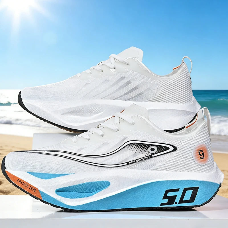 Running Shoes Men Sports Carbon Board Speciality Marathon Breathable Lightweight Women's Comfortable Nonskid Casual Sneakers