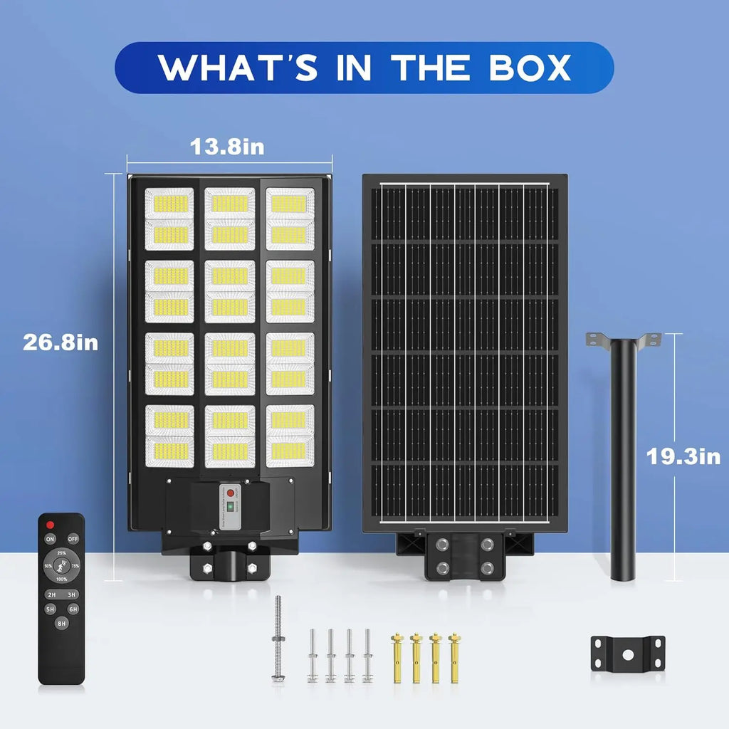 400W Solar Street Lights Outdoor-Solar Lights Outdoor Waterproof Motion Sensor,Solar Parking Lot Lights Commercial Dusk to Dawn