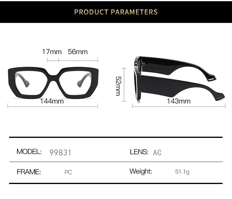 Square Reading Glasses For Women Optical Lens Prescription Men's Eyeglasses Big Thick Frames Presbyopic Eyewear Trendy
