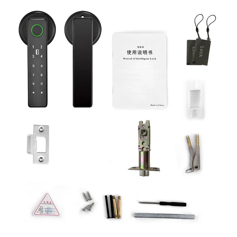 Digital Door Lock Tuya APP WiFi Remote Control Smart Fingerprint Password RFID IC Card Lock Dead Bolt For Home Wooden Metal Door
