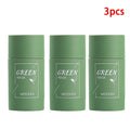 Green Tea Solid Cleansing Mask Acne Blemish Treatment Cream Blackhead Removal Natural Plant Formula Mild Skincare Solution