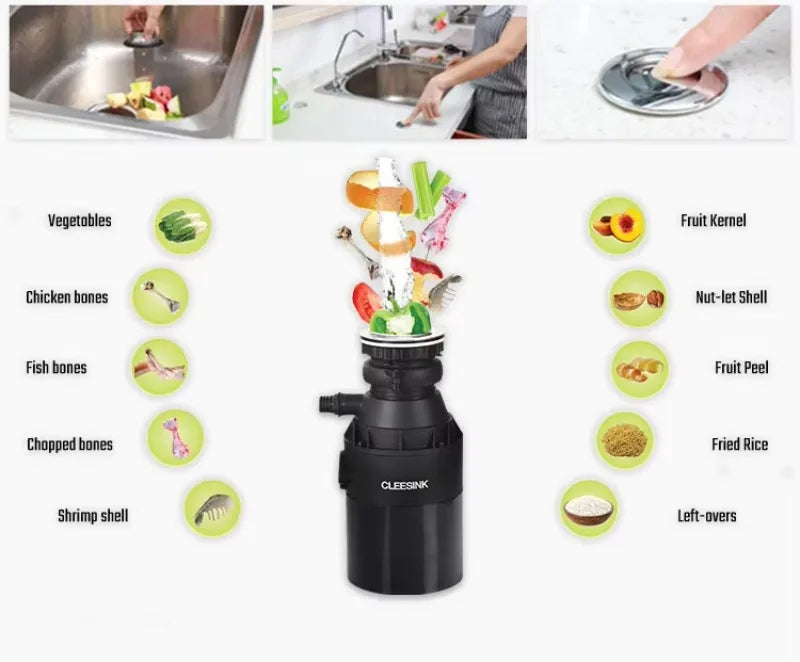 Household Food Waste Disposal Quiet Garbage Disposer Induction Motor Disposal Machine In Sinkerator Badger 5