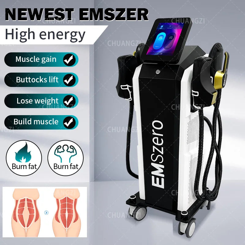 Professional Ems Ultra Pro RF Body Sculpt Shape Zero Myoslim Hiemt Neo Muscle Stimulator 4 Handle Machine for Salon