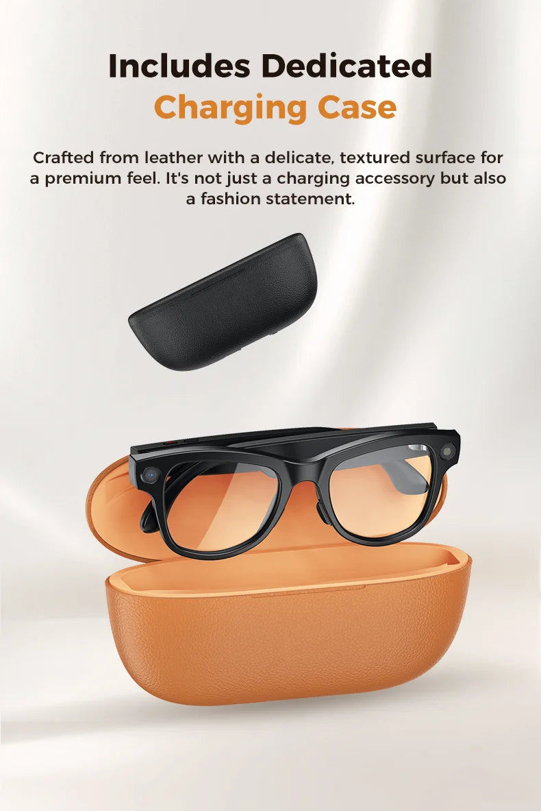 2026 AI Smart Glasses With 8MP Camera AI Voice Contorl Photo Recognition Shooting Video 150+Translation Photochromic Glasses Men