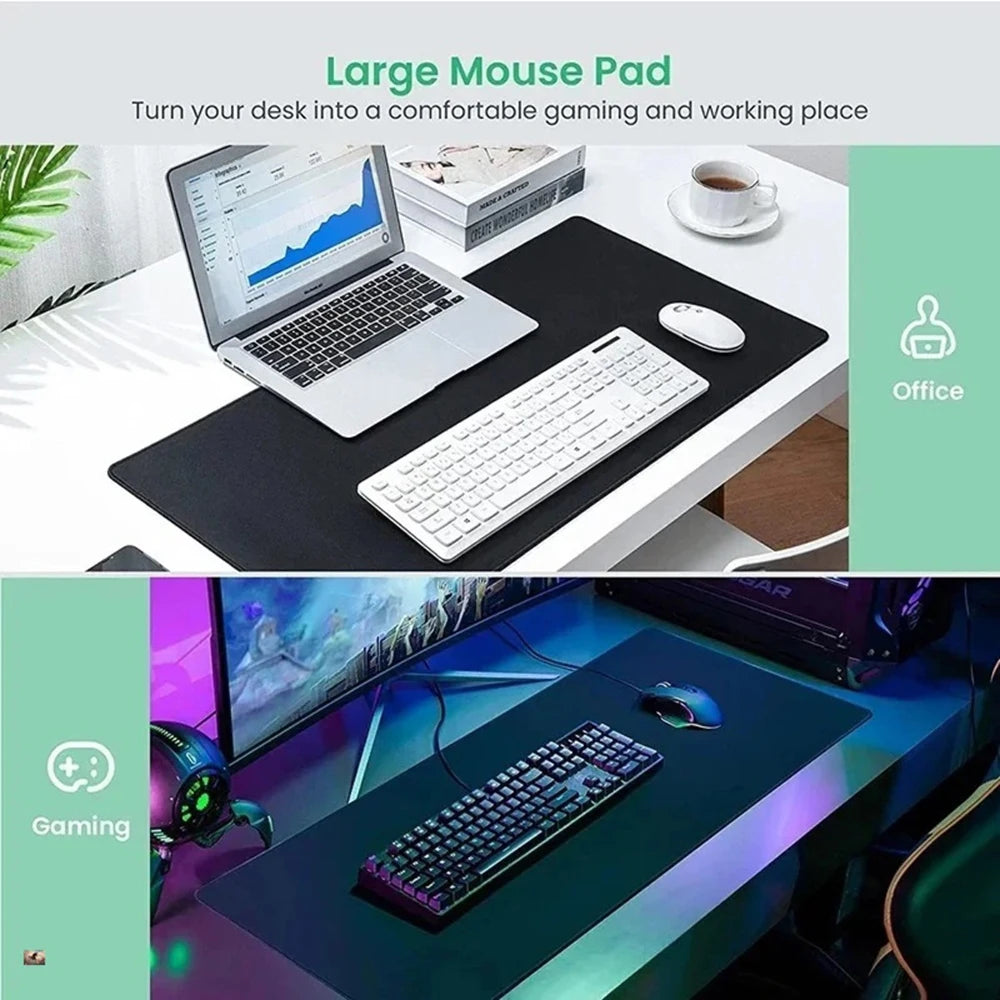 Black and Grey Abstract Art Pattern Design Mouse Pad Desk Mat with Stitched Edge Rubber Anti-Slip Gaming Mat Keyboard Mouse Pads