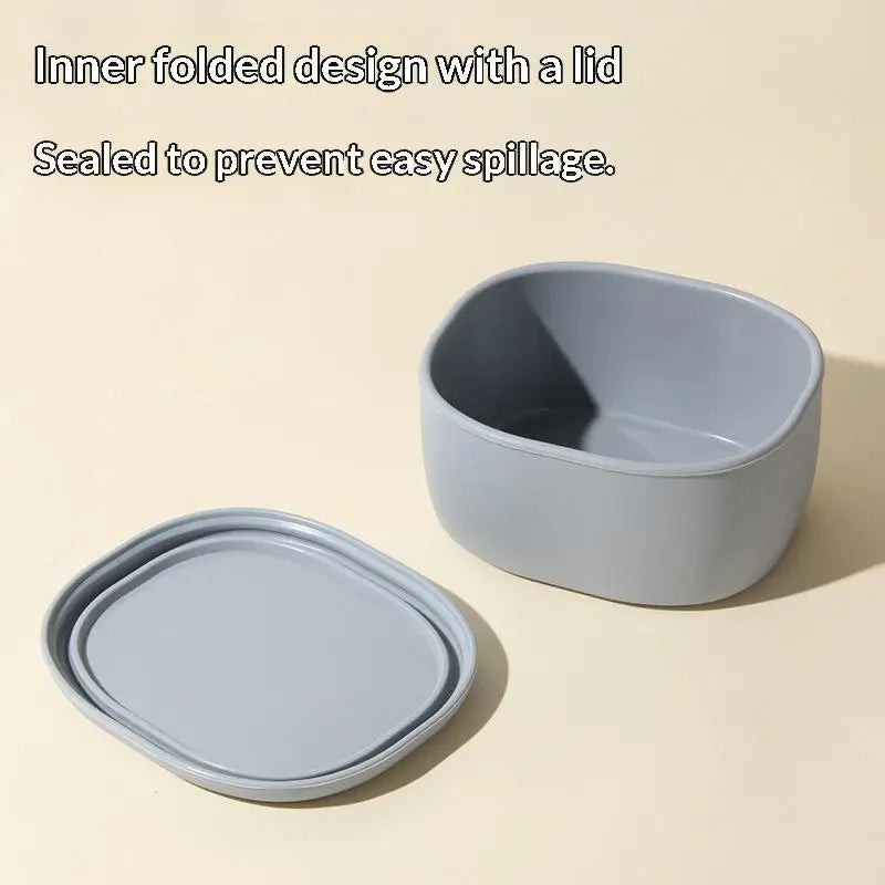 1/3Pcs New Food Grade Silicone Lunch Box With Lid Leak Proof 200 300 600ML Microwave Safe Food Container For Picnic