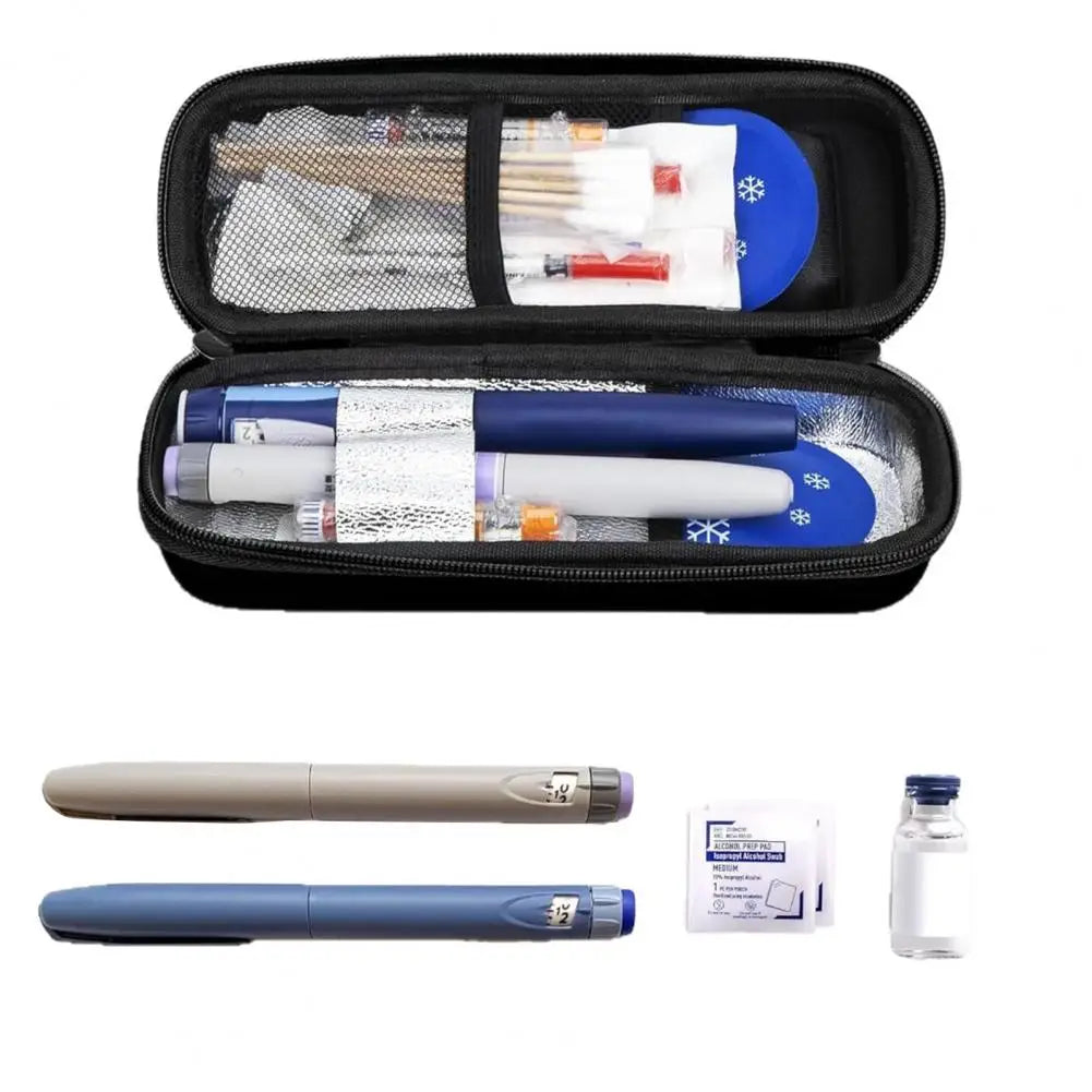 Insulin Refrigerator with Digital Temperature Display, Portable Insulin Cooler with 2 Long-Lasting Ice Packs for 8-12 Hours Cool