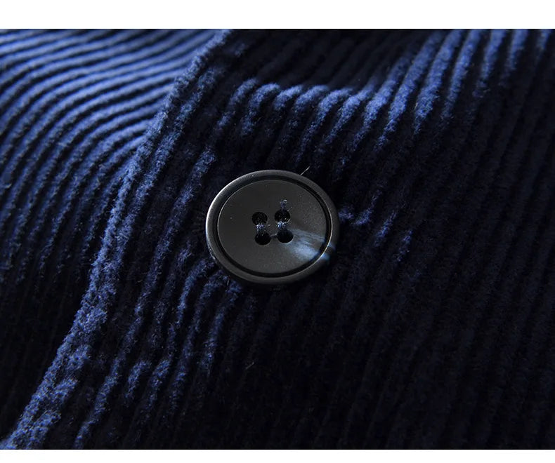 Autumn Casual Blazers for Men Daily Commute Suit Male Pure Cotton Corduroy Gray Single Breasted Suit Jackets Man Simle Coats