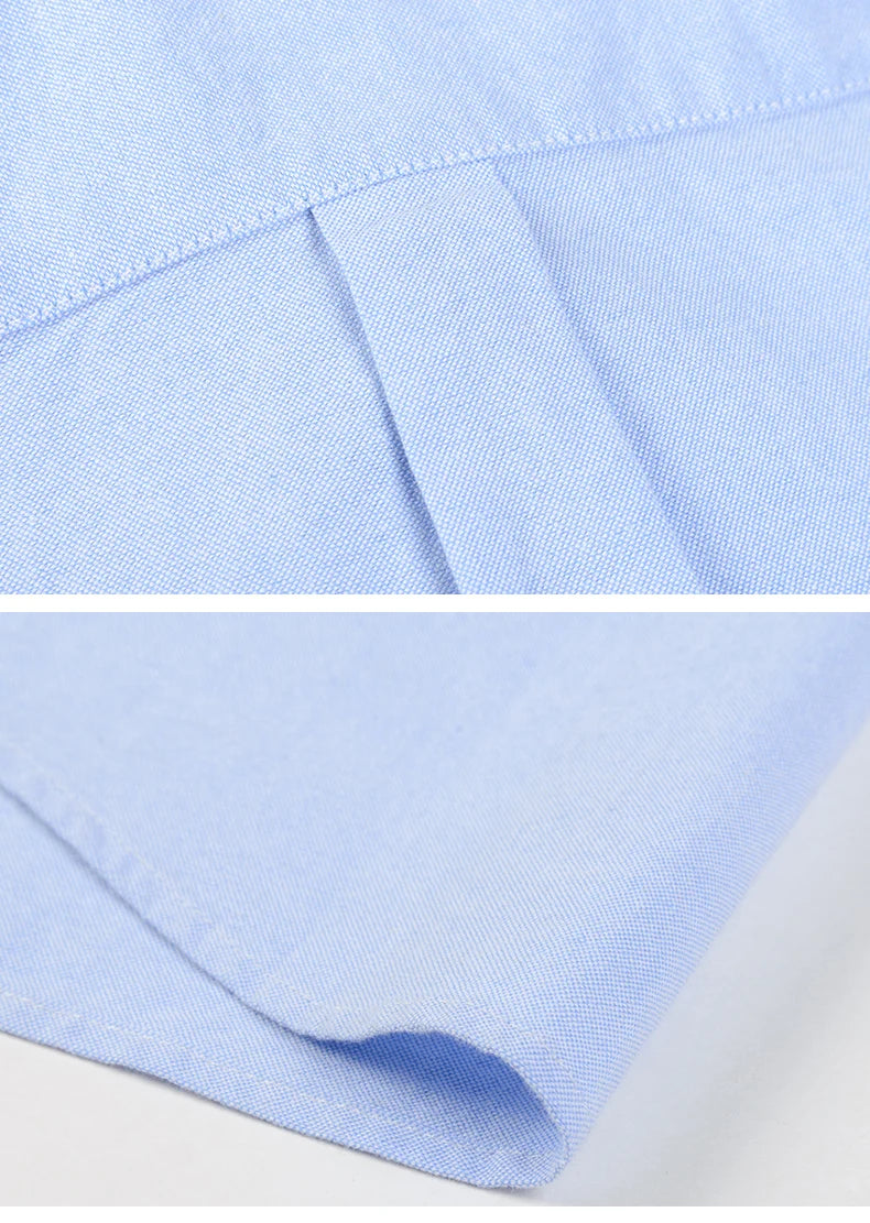 High Quality Men's Dress Shirts Long Sleeve Spring Autumn 100% Cotton Oxford Causal Stripe Social Slim White Man Clothing 5XL