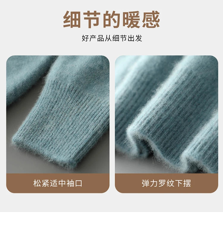 100% Australian Wool Knitted Men's O-Neck Sweater, Casual Business, Spring and Autumn Men's Long-Sleeved Pullover New Sweater