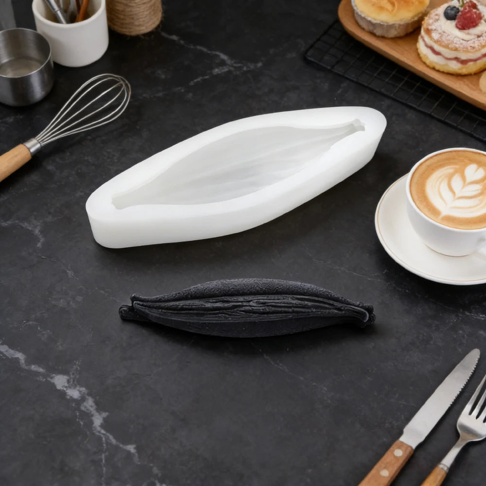 1 or 6 or 10-Cell Vanilla Pod Design Chocolate Mold Dessert Baking Tools Kitchen Silicone Bakeware Food Grade Cake Mould